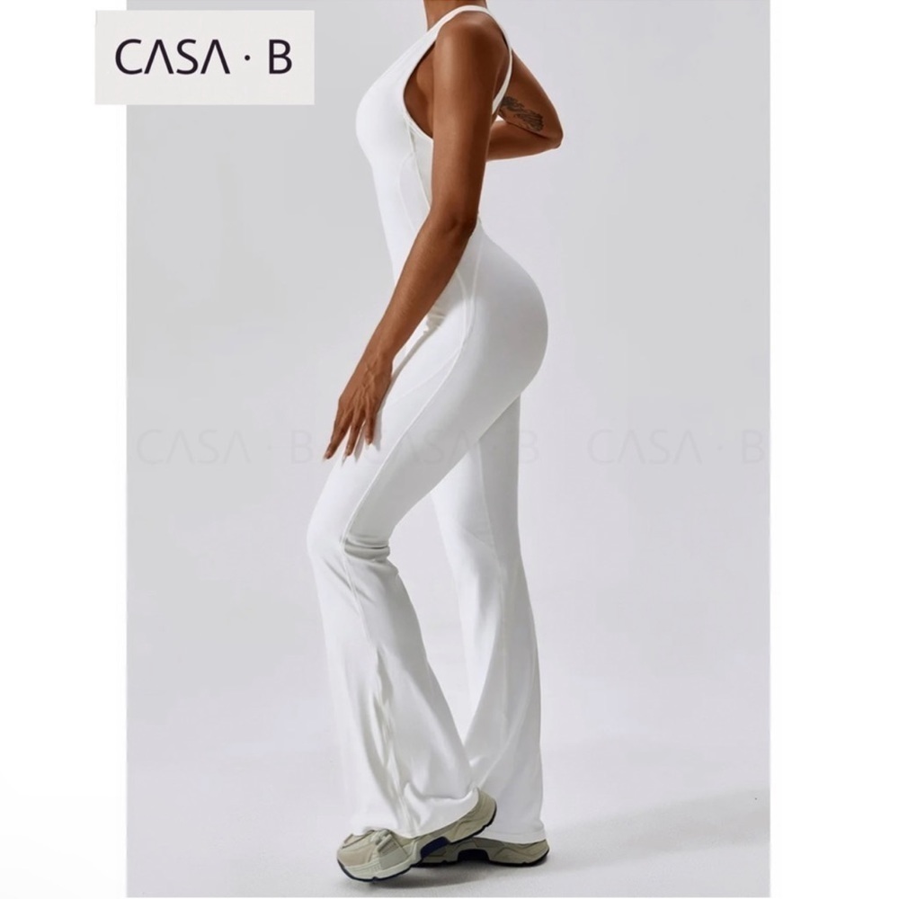 NEW to CASA B💫🤍| ARIA Essential Open Cut out Back Active White Jumpsuit - Picture 7 of 9